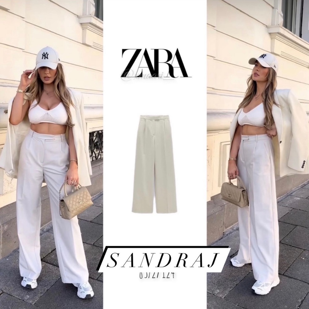 Zara straight wide leg pant